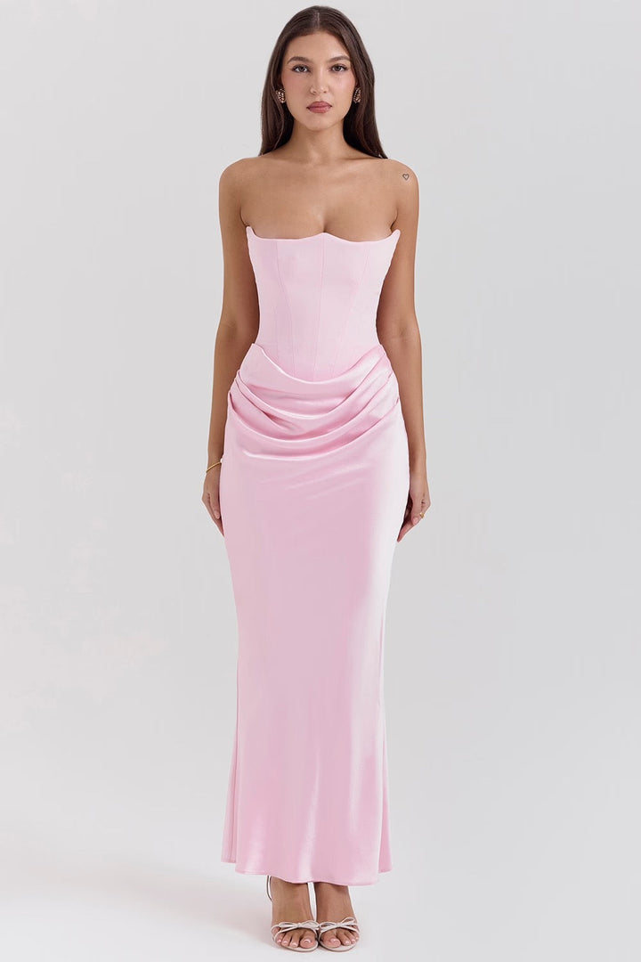 MAYLORA™ | Satin Kleid in taillierter Sanduhr-Form
