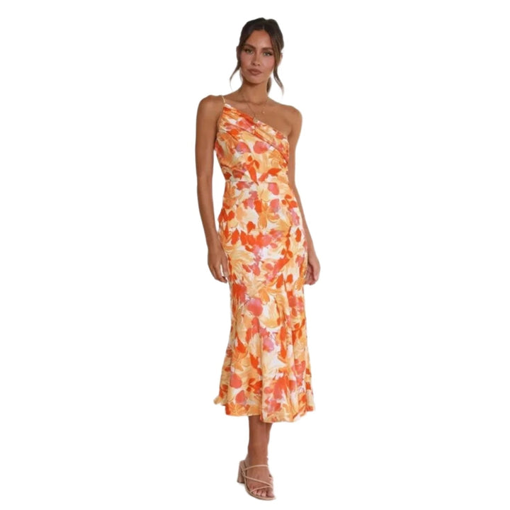 MAYLORA™ | Asymmetrisches Maxikleid mit floralem Design