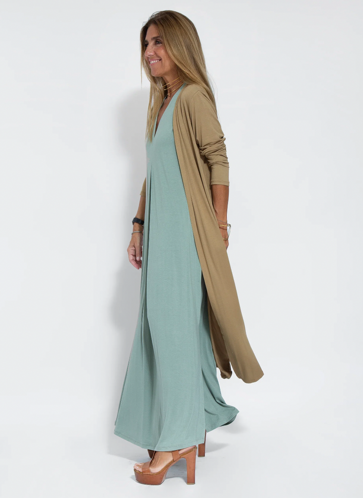Kendall - Einfarbiges Maxikleid für den Sommer