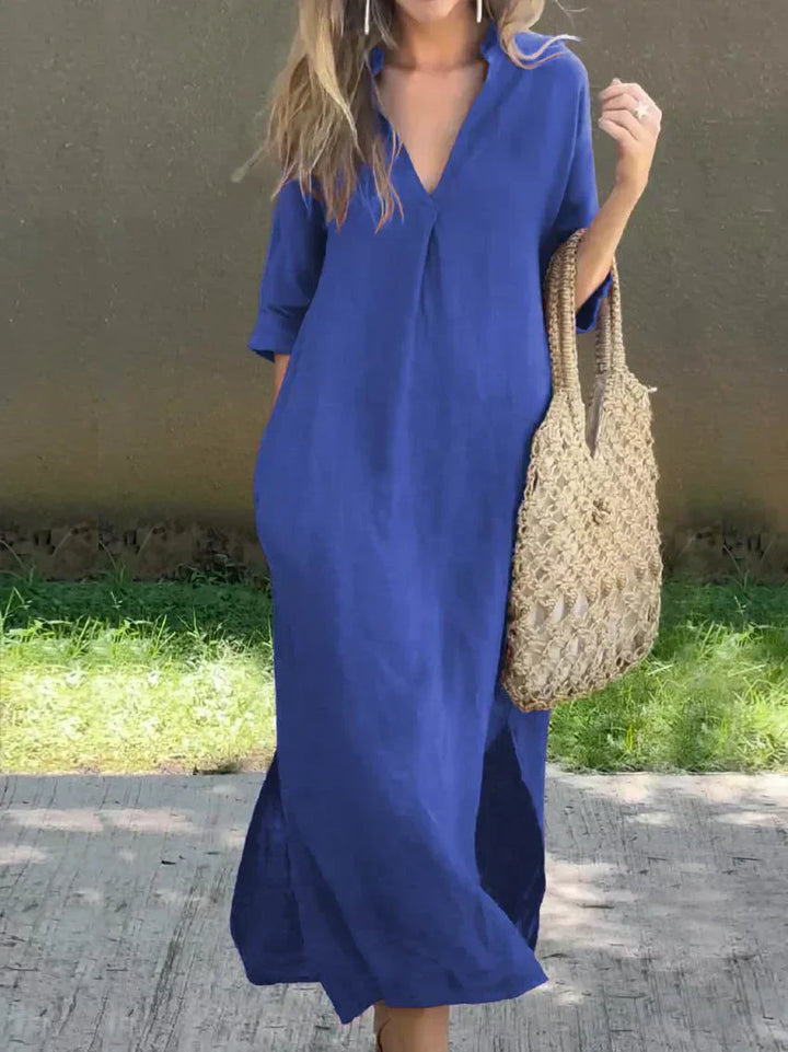 Elegantes V-Ausschnitt Maxi-Sommerkleid - Alexa