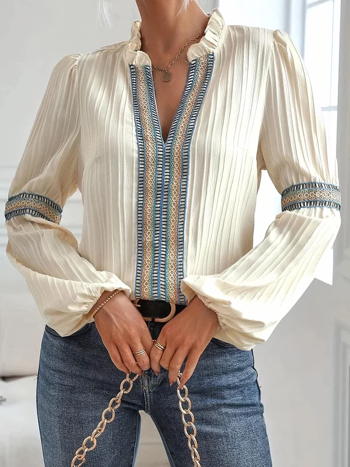 Valerie™ - Elegante V-Ausschnitt Bluse