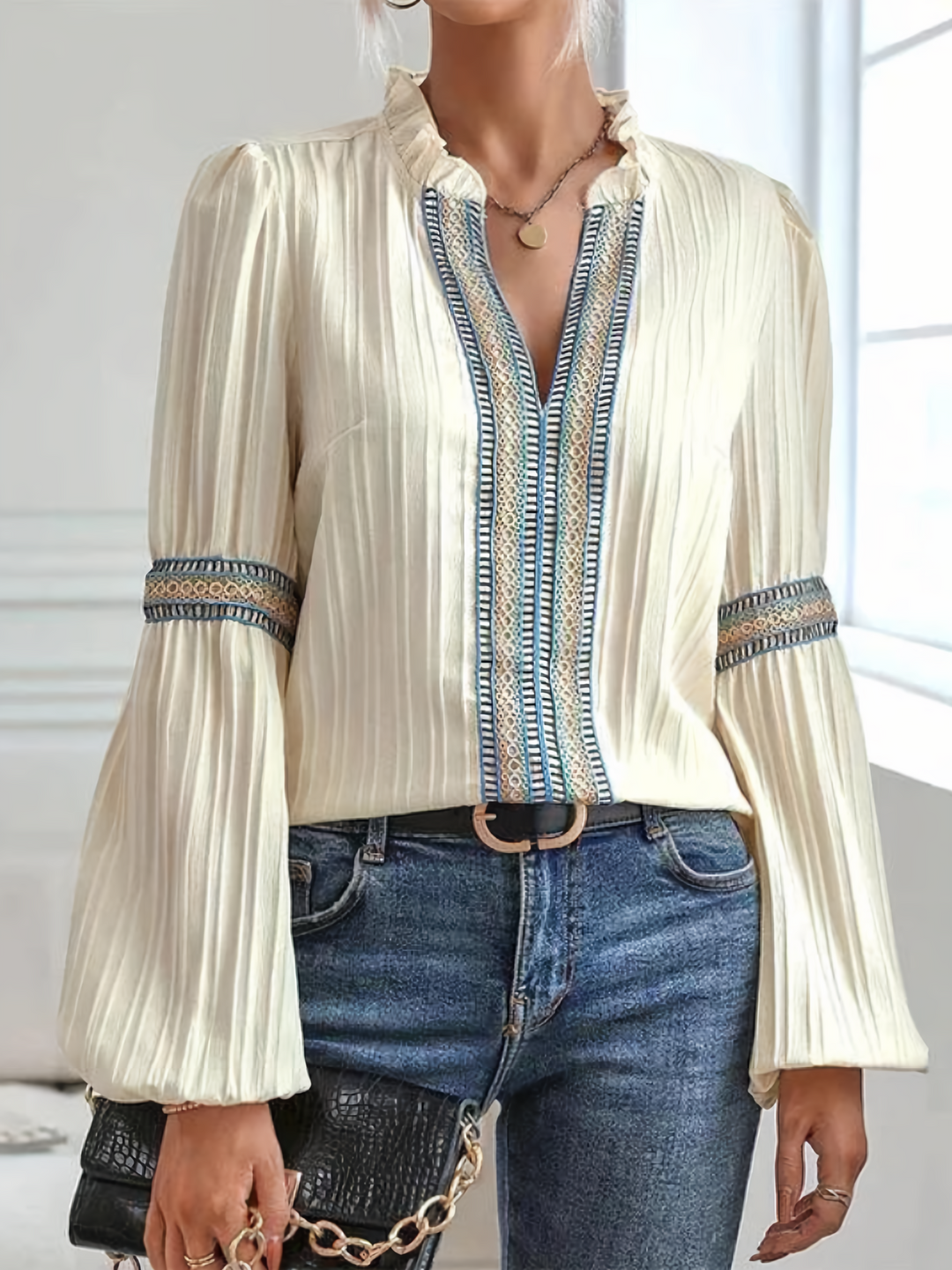 Valerie™ - Elegante V-Ausschnitt Bluse