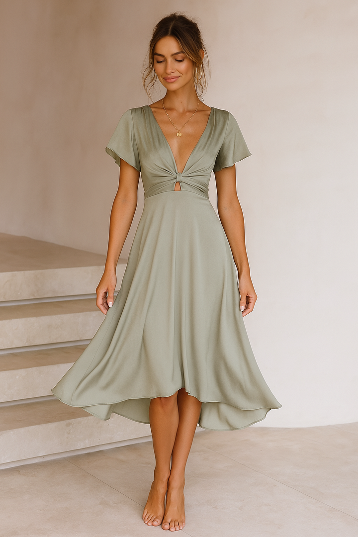 MAYLORA™ | Midi-Kleid mit stilvollem Knoten-Design