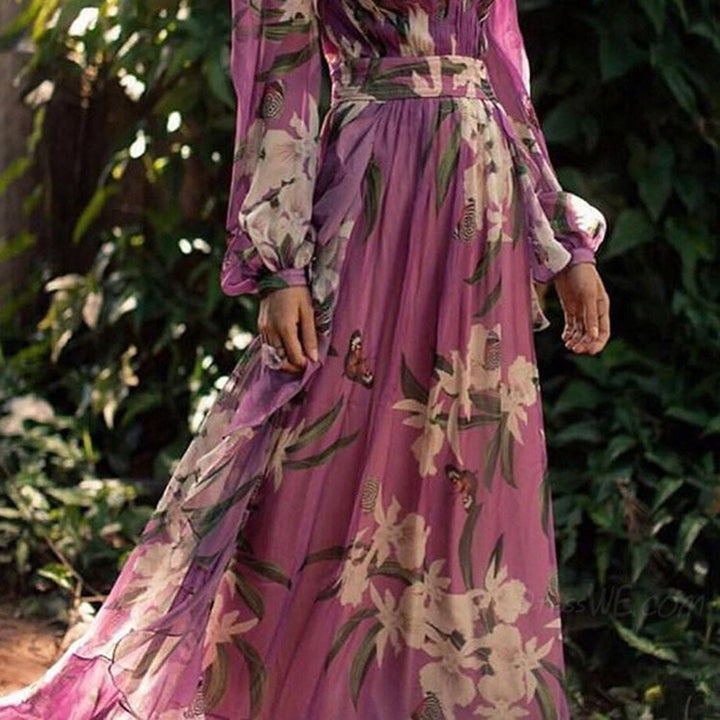 Monroe - Elegantes Maxi-Kleid mit Blumenmuster