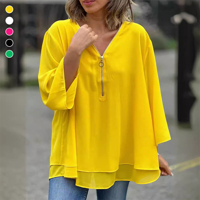 Heidi™ - V-Neck Zip Top