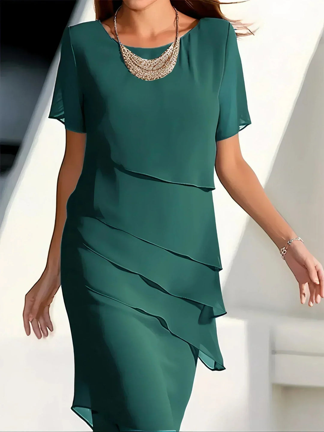 MAYLORA™ | Midi Chiffon Dress