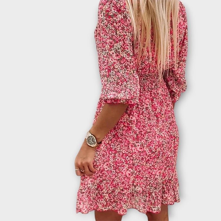MAYLORA™ – Elegantes Kleid mit Puffärmeln & Blumenmuster