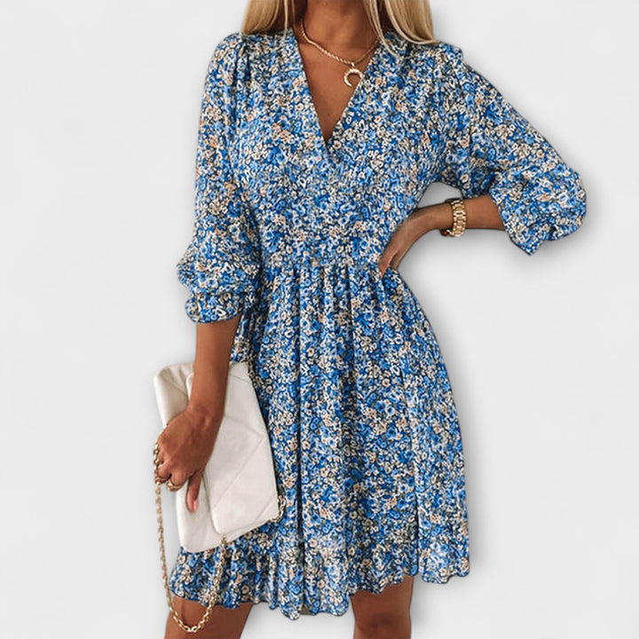 MAYLORA™ – Elegantes Kleid mit Puffärmeln & Blumenmuster