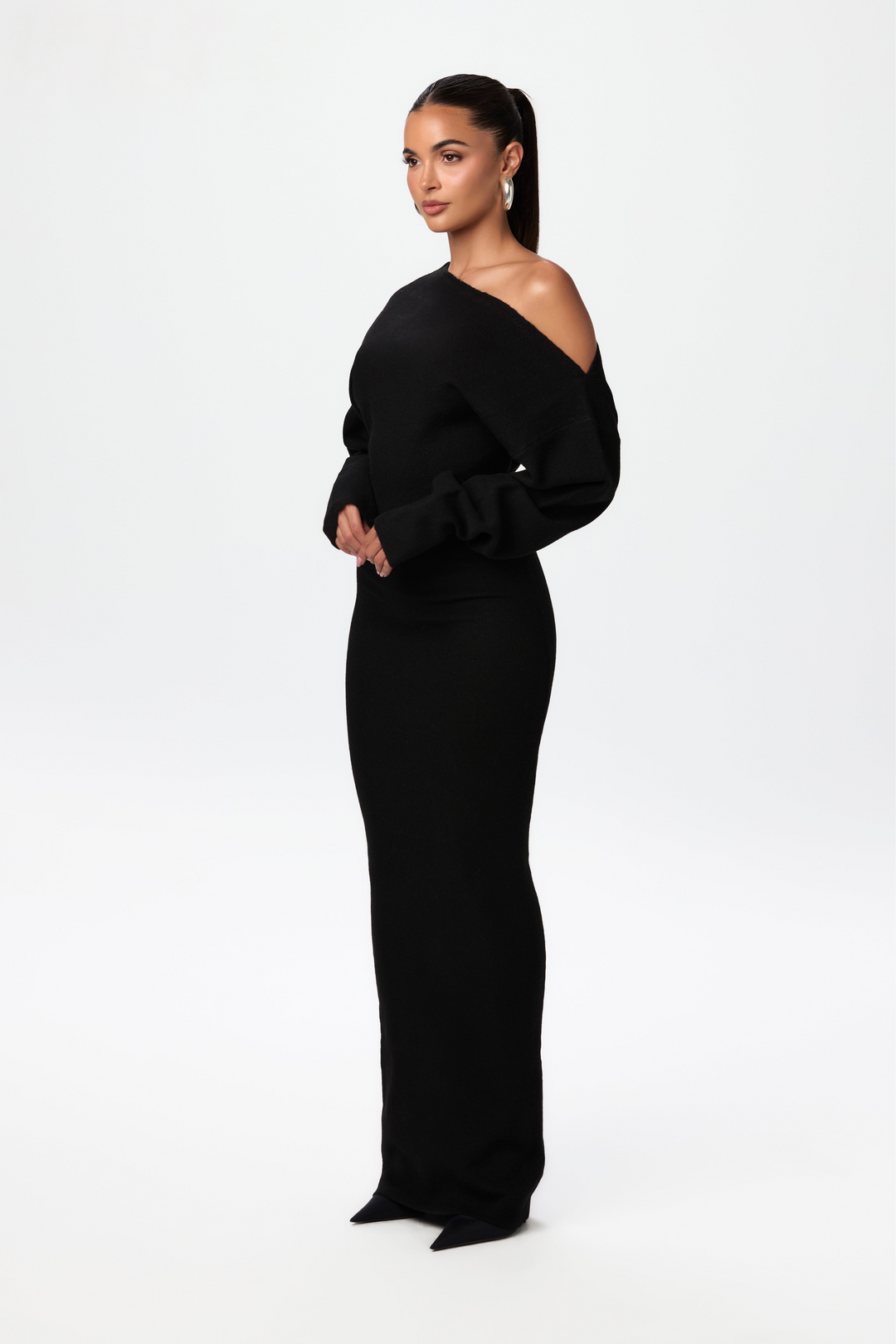 MAYLORA™ | Ärmelloses Strick-Maxikleid