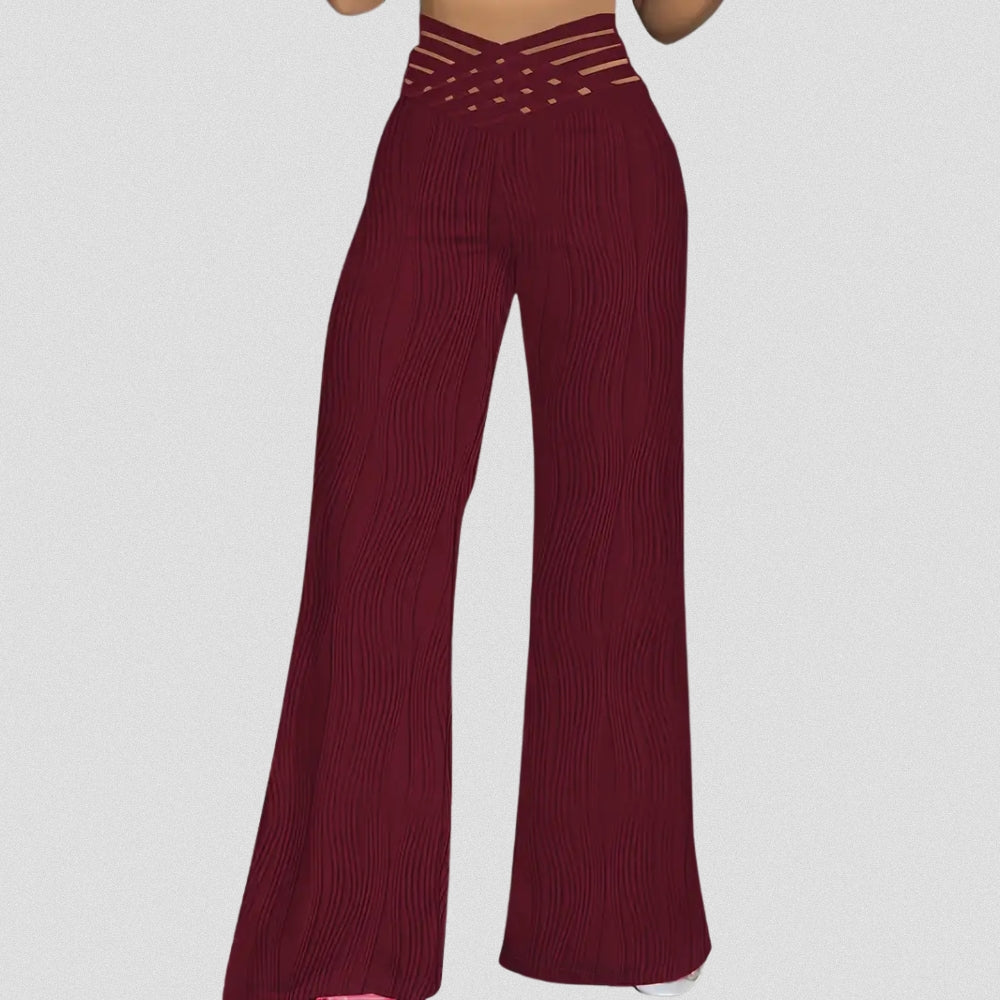 MAYLORA – Elegante Plissé Hose Mit Streifenbund