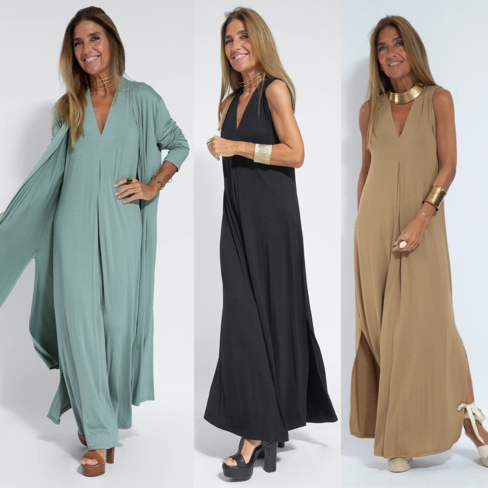 Kendall - Einfarbiges Maxikleid für den Sommer