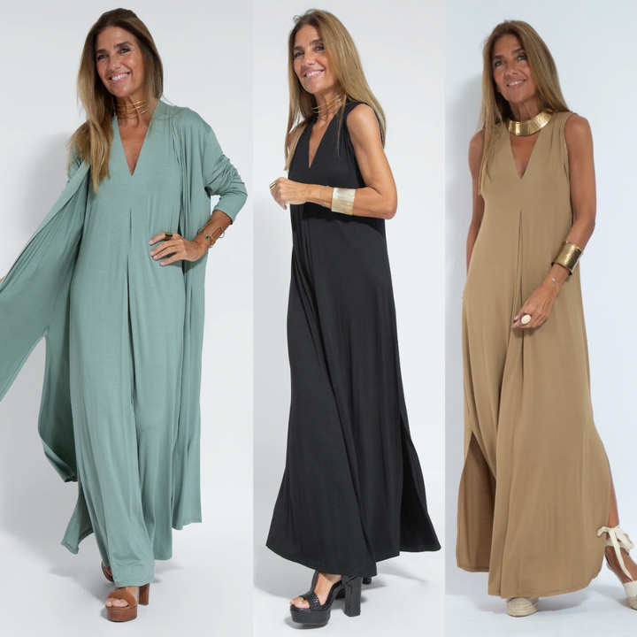 Kendall - Einfarbiges Maxikleid für den Sommer