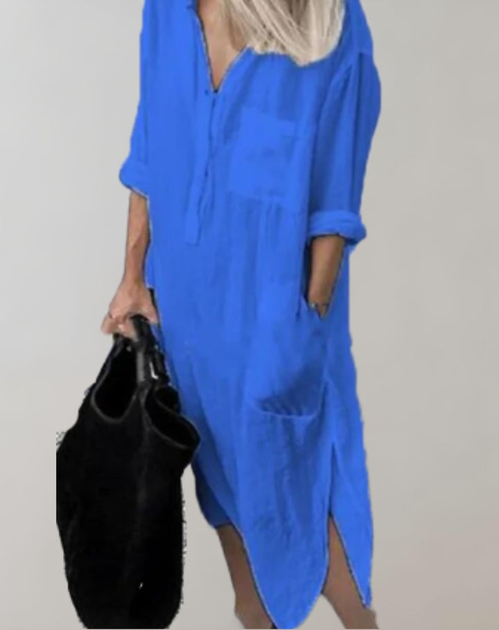 Aubrey - Lässiges Hemdkleid mit praktischen Taschen