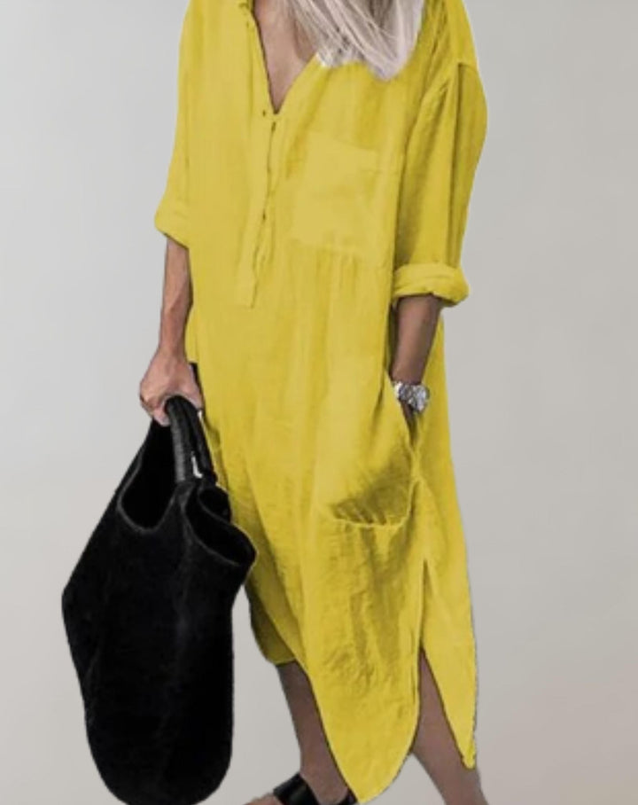 Aubrey - Lässiges Hemdkleid mit praktischen Taschen