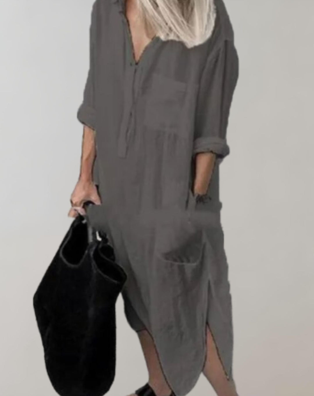 Aubrey - Lässiges Hemdkleid mit praktischen Taschen