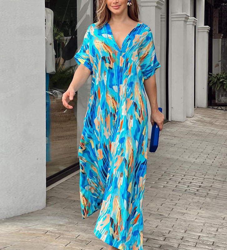 Lindsay | Buntes Kleid in Übergröße