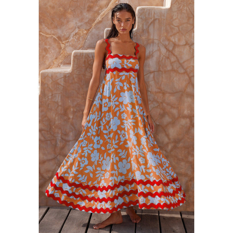 Wrenley - Maxi Boho Kleid mit Dekolleté