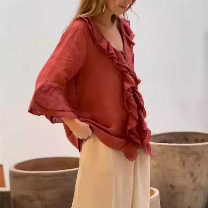 Cherry™ - Stilvolle Bluse mit Rüschen