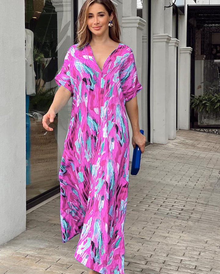 Lindsay | Buntes Kleid in Übergröße