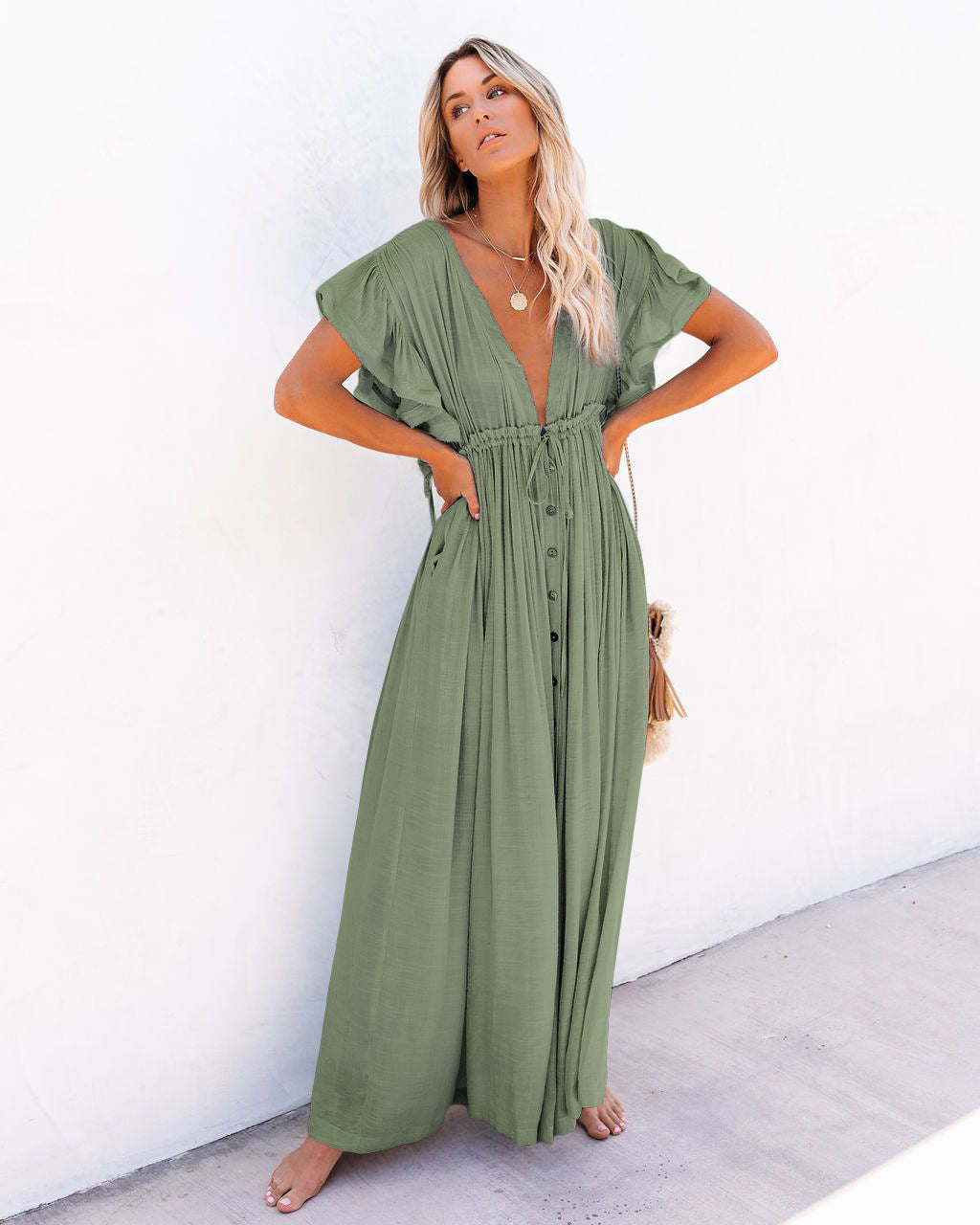 Audra - Bohemian V-Neck Strandkimono