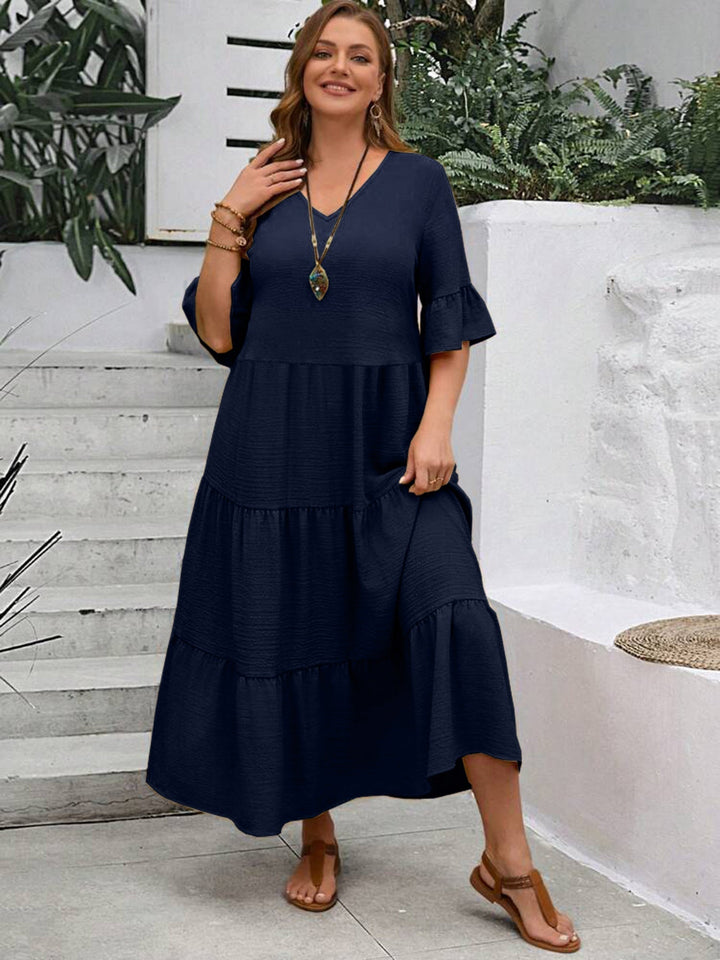 Nena | V-Ausschnitt Kleid in Übergröße