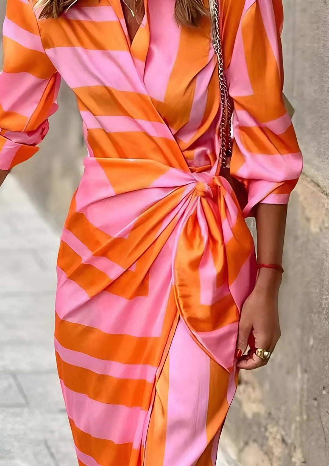 Olivia – Figurbetonte Hemdblusenrobe mit Muster