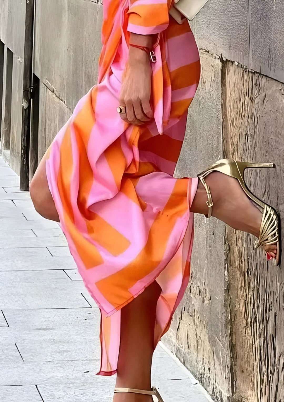 Olivia – Figurbetonte Hemdblusenrobe mit Muster