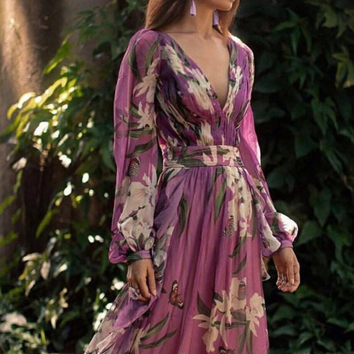 Monroe - Elegantes Maxi-Kleid mit Blumenmuster