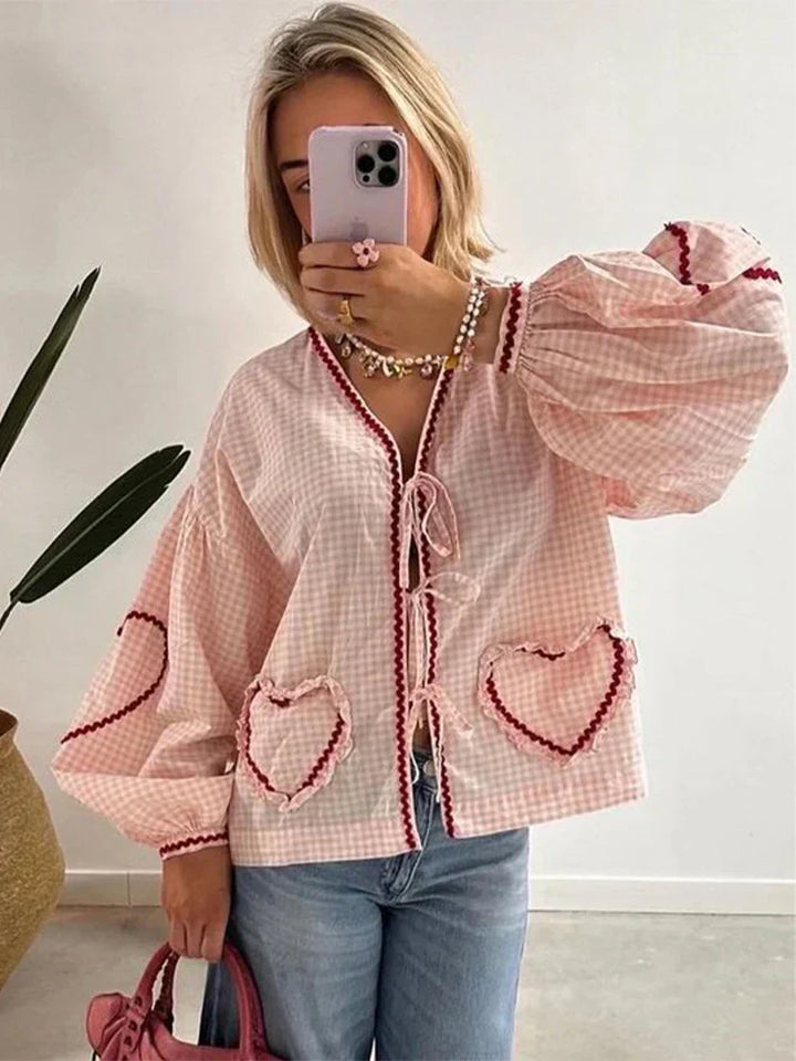 MILA - Herzmuster Bluse