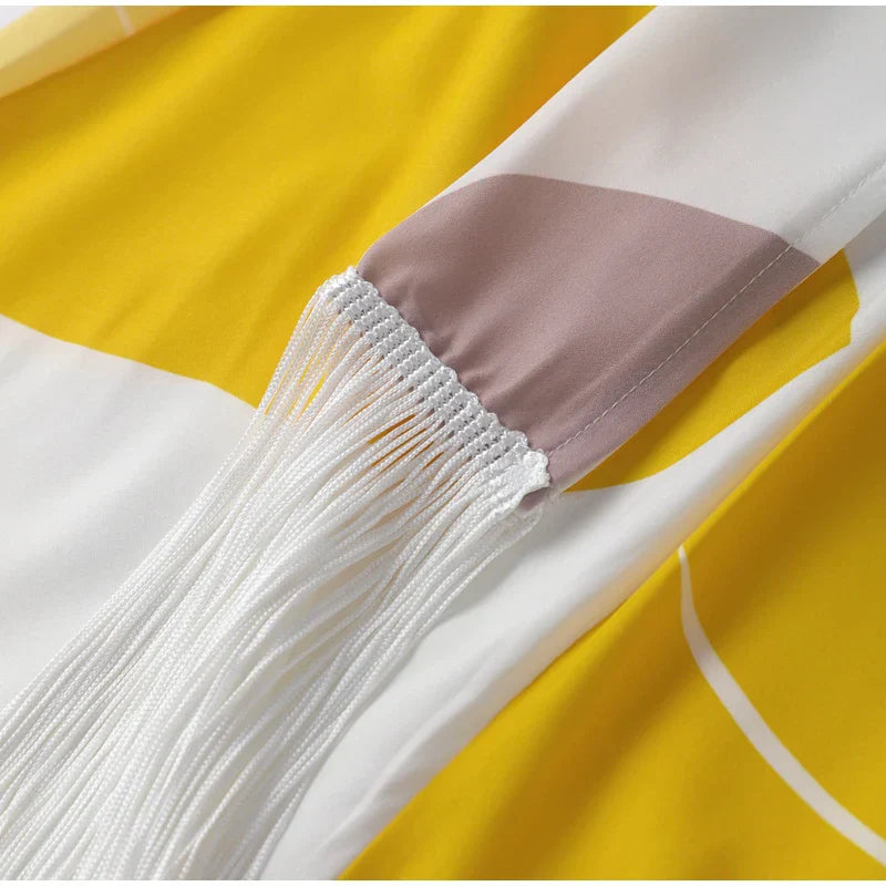 MAYLORA™ | Satinrobe mit Volumenärmeln