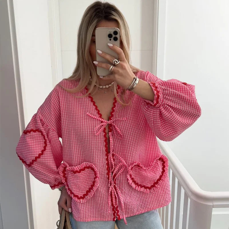 MILA - Herzmuster Bluse