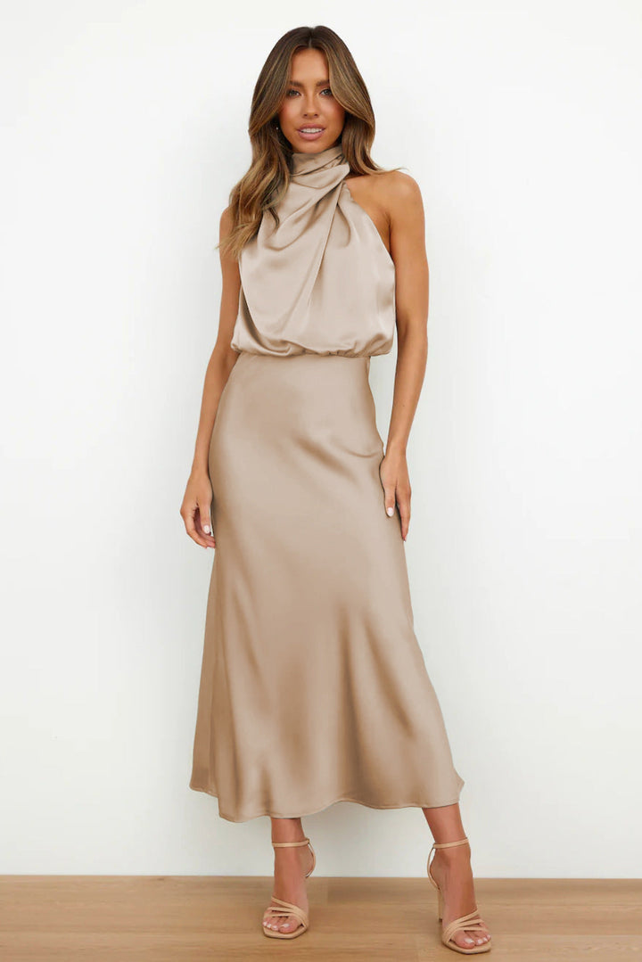 MAYLORA™ | Lange Satin Rückenfreie Robe