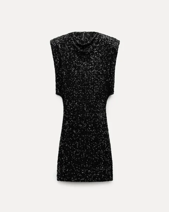 Halle - Slim Fit Mini Kleid mit Pailletten und Rundhalsausschnitt