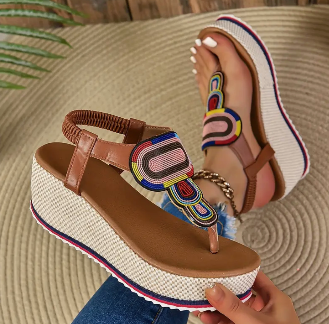Sable - Orthopedic Sandals with Platform and Elastic Straps