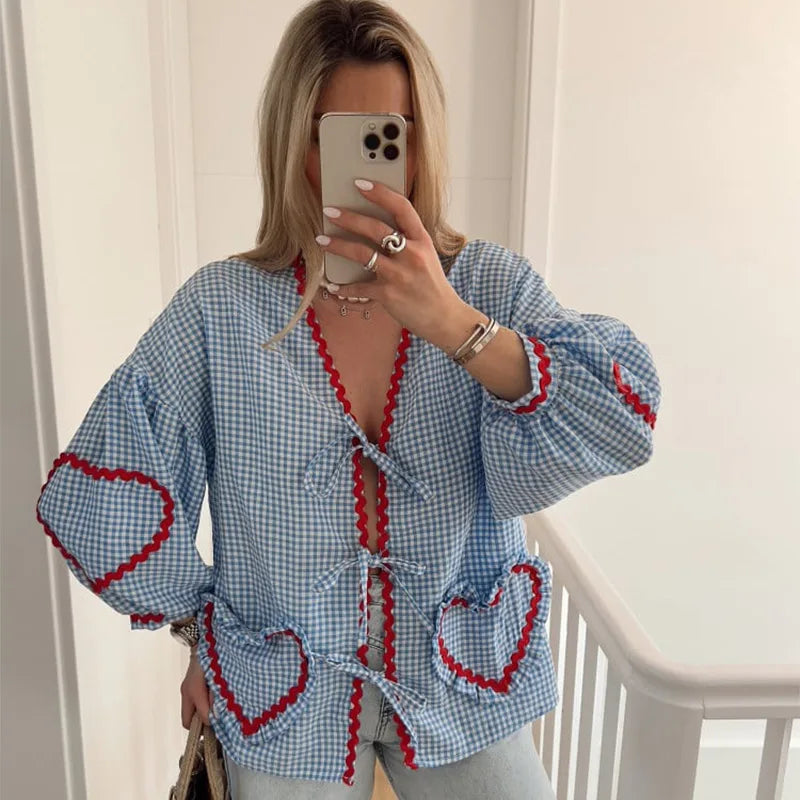 MILA - Herzmuster Bluse