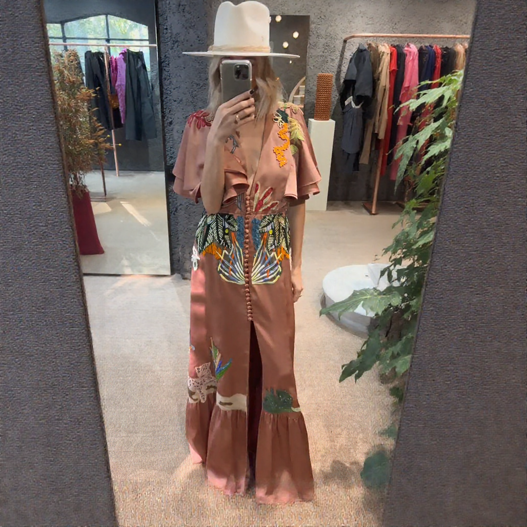 MAYLORA™ | Besticktes Maxi-Boho-Kleid