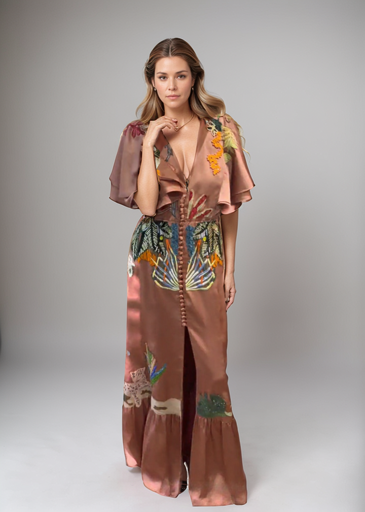 MAYLORA™ | Besticktes Maxi-Boho-Kleid