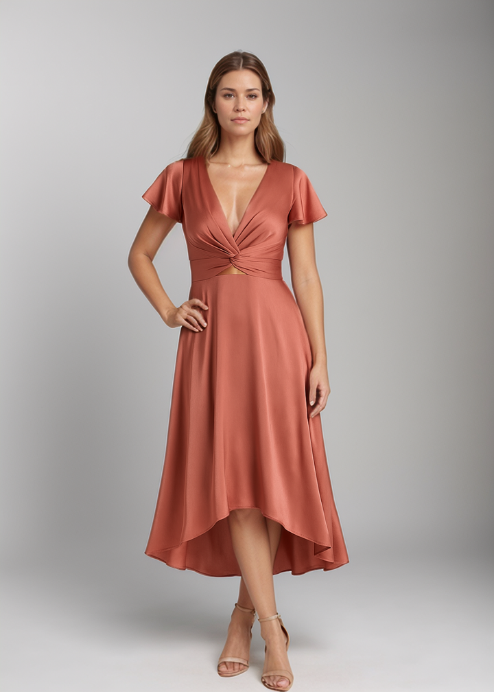 MAYLORA™ | Midi-Kleid mit stilvollem Knoten-Design