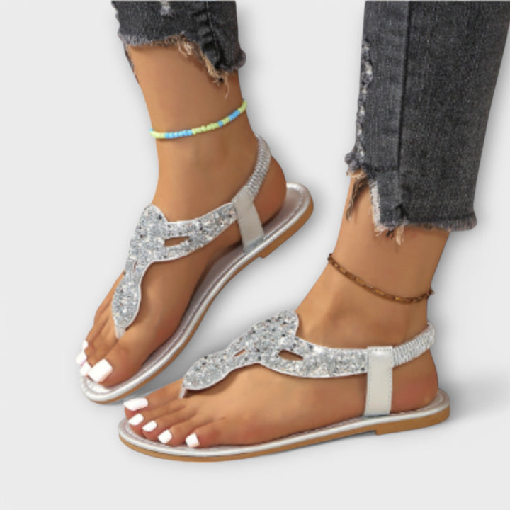 Kaelie - Orthopedic Sandals Adorned with Crystals