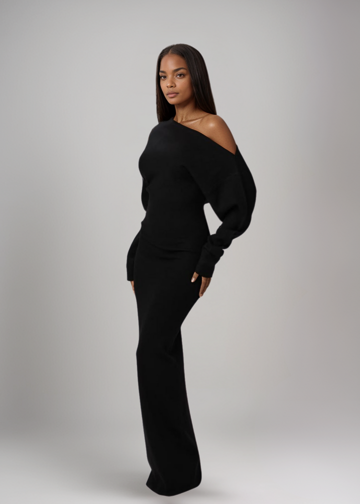 MAYLORA™ | Ärmelloses Strick-Maxikleid