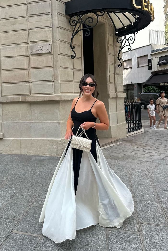 Eliana | Elegantes Maxikleid mit stilvollen Paneelen