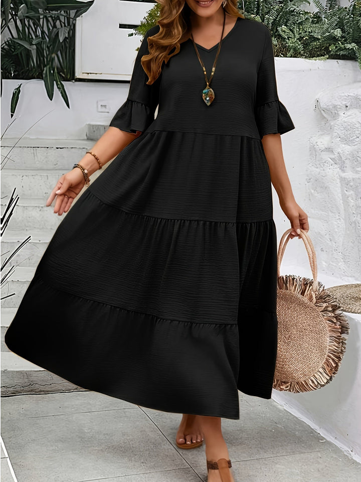Nena | V-Ausschnitt Kleid in Übergröße
