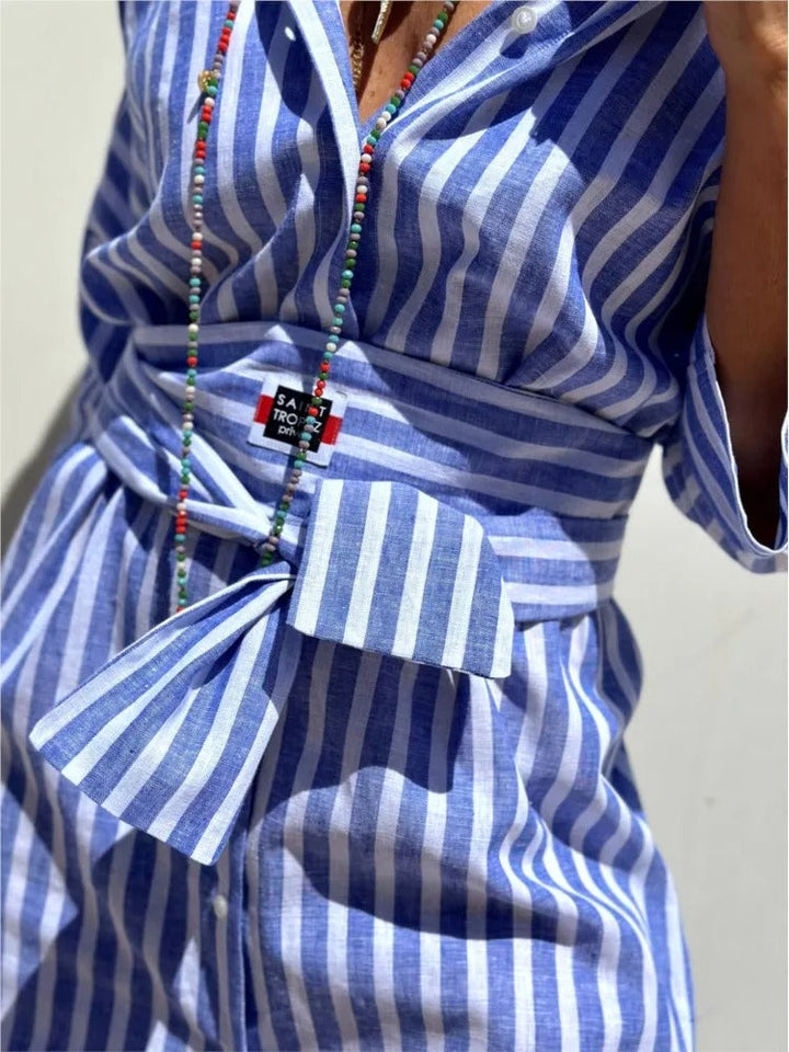 MAYLORA™ | Gestreiftes Blusenkleid