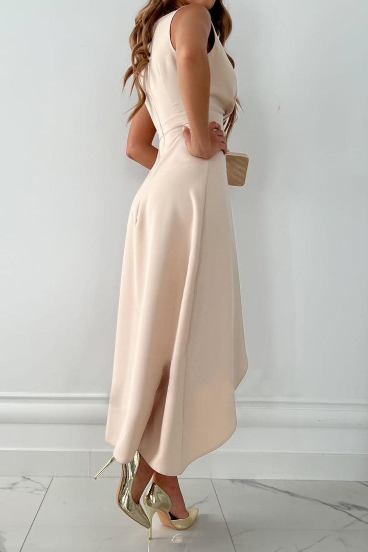 Lila – Stilvolles Midi-Wickelkleid mit V-Ausschnitt