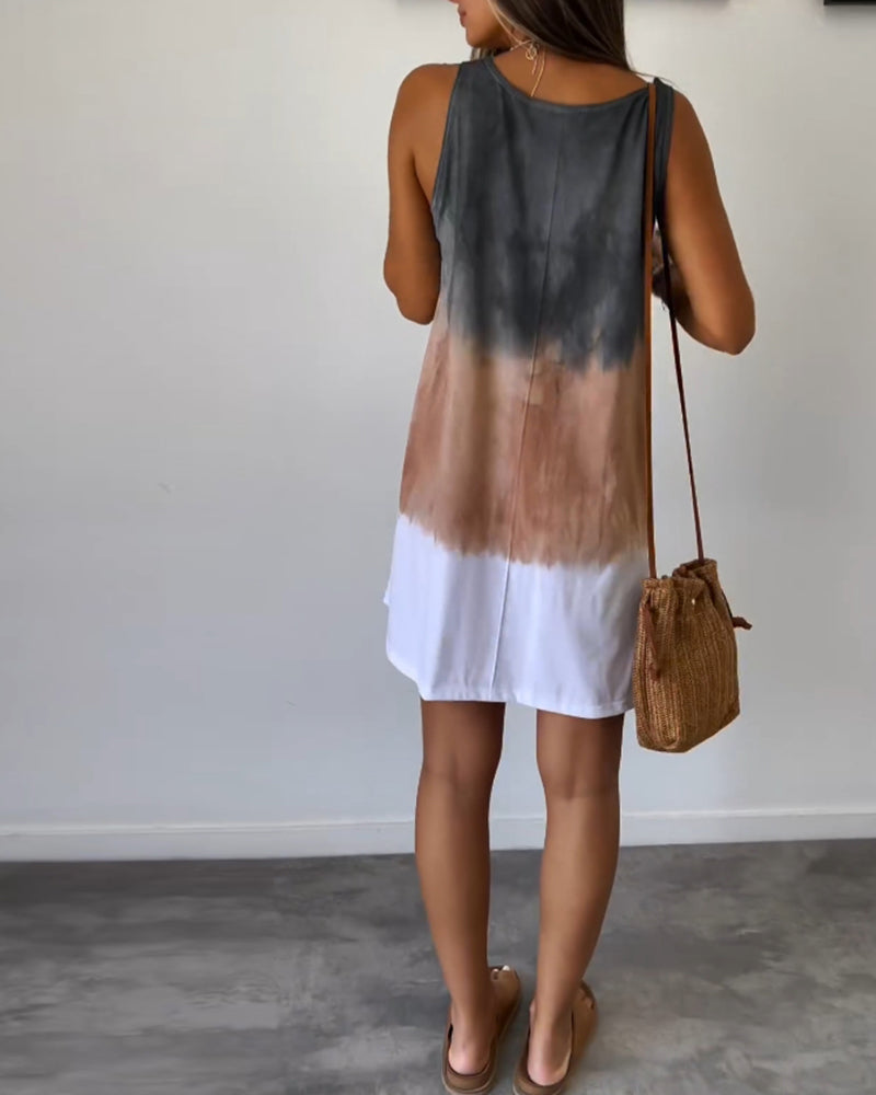 Josie - Mini Kleid mit Farbverlauf im Tie-Dye-Design