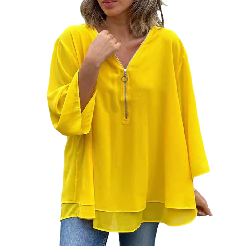 Heidi™ - V-Neck Zip Top
