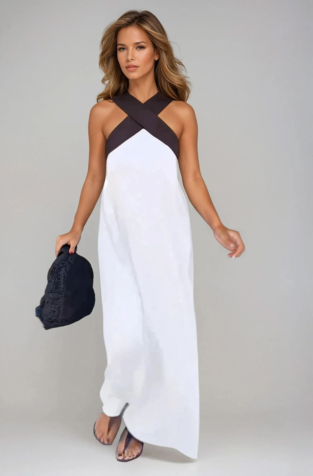 Nicole - Stilvolles Sommerkleid mit Kreuz-Ausschnitt