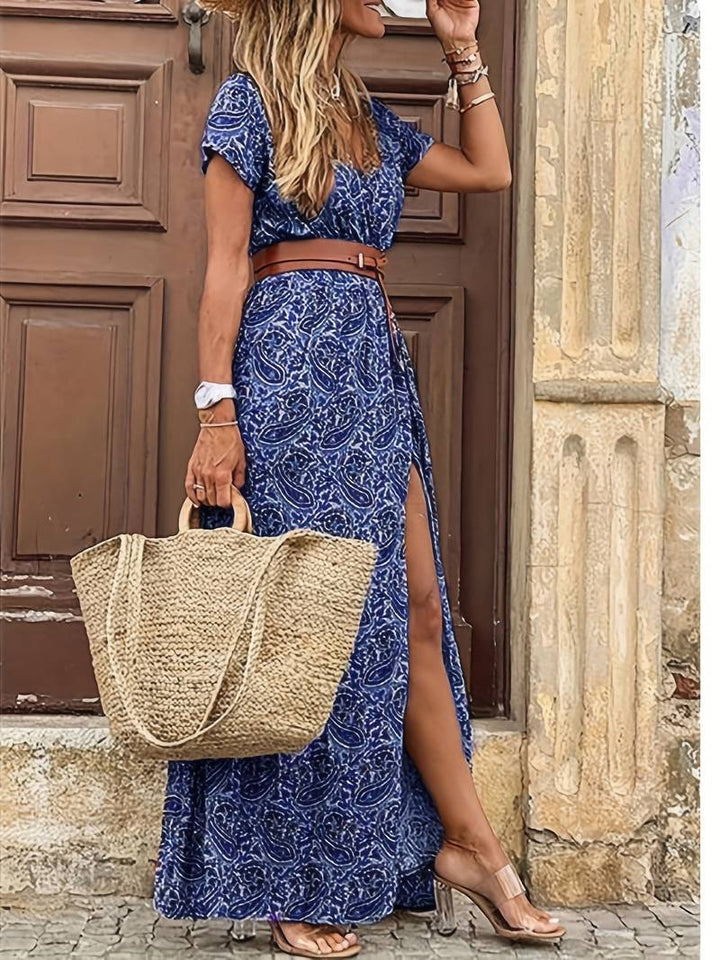 Kate - Elegantes Kleid mit Puffärmeln und Faltenwurf