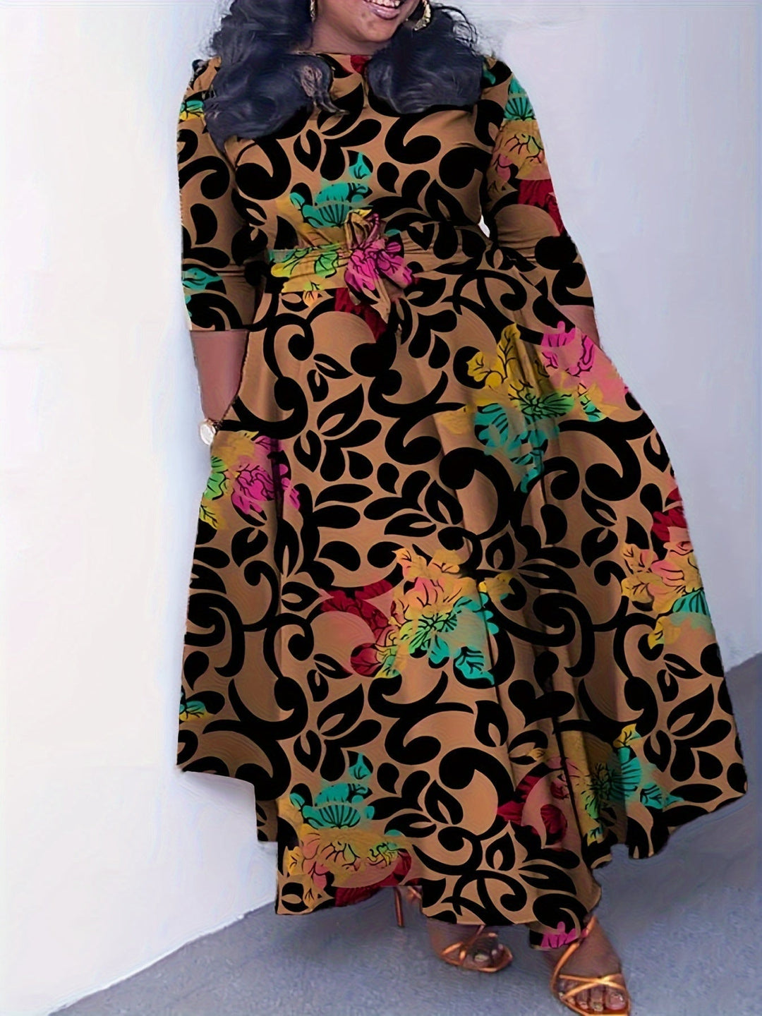 Hannah | Buntes Kleid in Übergrößen