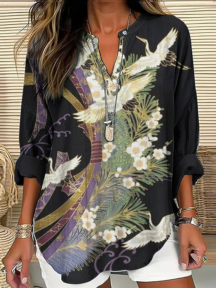 MAYLORA - Elegante Flugdruck-Bluse